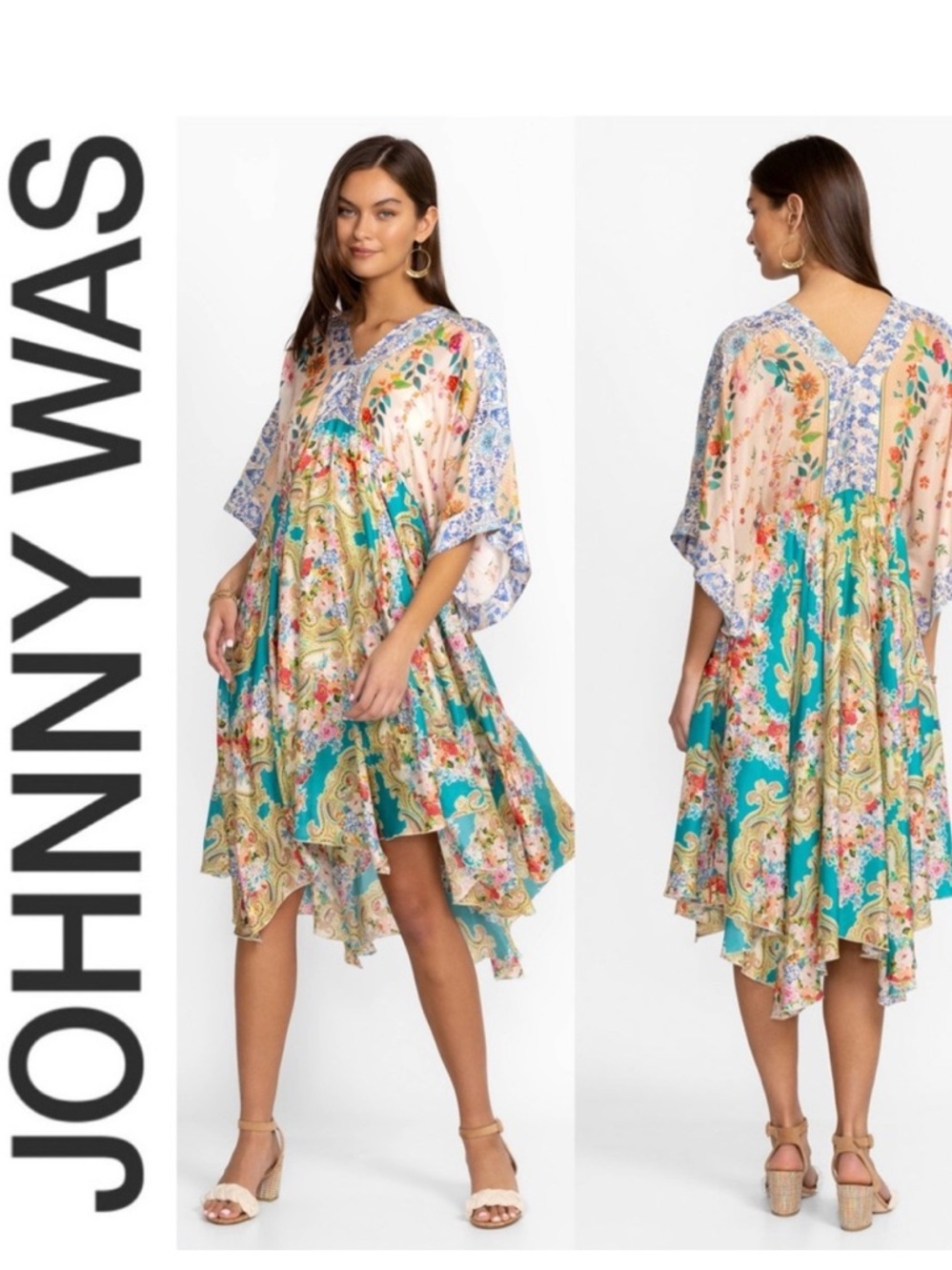NWT JOHNNY WAS RIVORAY CYRENE SILK DRESS SZ SM